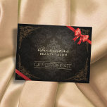 Carte Postale Certificat cadeau vintage Damask Red Ribbon<br><div class="desc">Cartes postales vintages encadrées Damask Red Ribbon Certificats Cadeaux.</div>