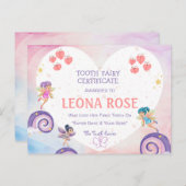 Carte Postale Certificat de Fée de dent Budget pour une fille mo (Devant / Derrière)