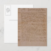 Carte Postale Certificat de mariage de Wolfgang, Mozart et Weber (Devant / Derrière)