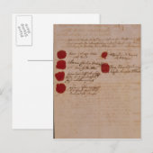 Carte Postale Certificat de mariage de Wolfgang, Mozart et Weber (Devant / Derrière)