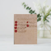 Carte Postale Certificat de mariage de Wolfgang, Mozart et Weber (Debout devant)