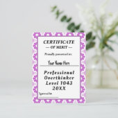 Carte Postale Certificat de surpenseur professionnel (Debout devant)