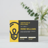 Carte Postale Certificat universitaire Lightbulb (Debout devant)