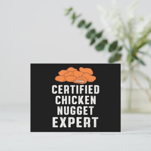 Carte Postale Certifié Poulet Nugget Expert Poulets Amusants Cad (Debout devant)