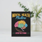 Carte Postale Cerveau Coloré pour la Sensibilisation à la Santé  (Debout devant)