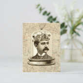 Carte Postale Cerveau Cool en ébénisterie de Steampunk (Debout devant)