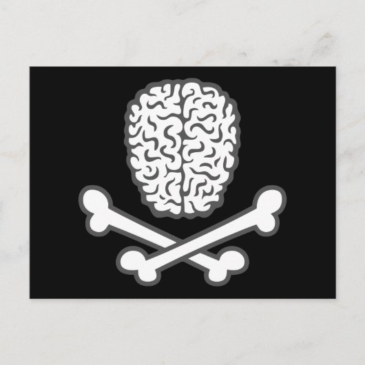 Carte Postale Cerveau et os croisés (Devant)