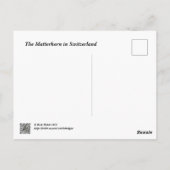 Carte Postale Cervin en Suisse (Dos)