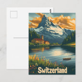 Carte Postale Cervin majestueux : Lakeside Bliss en Suisse (Devant / Derrière)
