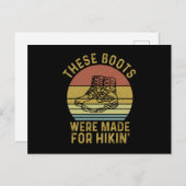 Carte Postale Ces Boots Ont Été Faits Pour L'Hikin (Devant / Derrière)