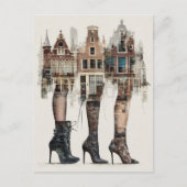 Carte Postale Ces maisons ont des jambes Collage Rétro (Devant)