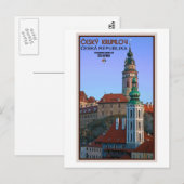 Carte Postale Cesky Krumlov - Deux tours (Devant / Derrière)