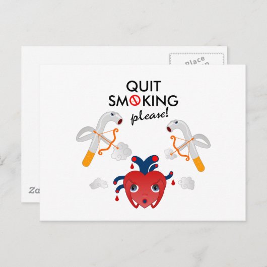 Carte Postale Cesser de fumer, s'il vous plaît campagne (Devant / Derrière)