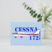 Carte Postale Cessna 172 Skyhawk Illustration Gras Texte Concept (Debout devant)
