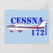 Carte Postale Cessna 172 Skyhawk Illustration Gras Texte Concept (Devant)