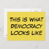Carte Postale C'est à ça que ressemble la démocratie Message pol (Devant / Derrière)