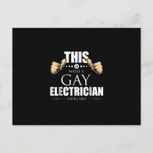 Carte Postale C'est à quoi ressemble un électricien gay LGBT