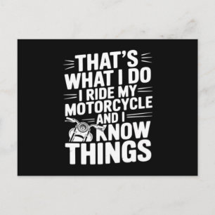 Carte Postale C'est ce que je fais je conduis ma moto et je sais