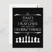 Carte Postale C'est ce que je fais, je joue aux échecs et je con (Devant / Derrière)