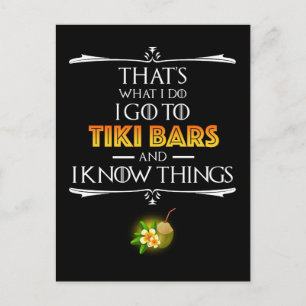 Carte Postale C'est ce que je fais - Je vais dans les bars Tiki