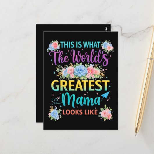 Carte Postale C'est ce que la plus grande maman du monde  (Devant/Arrière en situation)