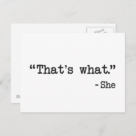 Carte Postale C'est ce qu'elle a dit Citer (Devant / Derrière)