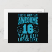 Carte Postale C'EST CE QU'UN ADOLESCENT DE 16 ANS INCROYABLE 16e (Devant / Derrière)