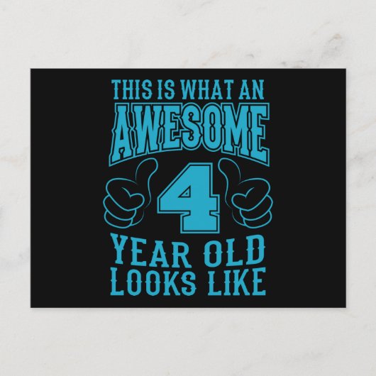 Carte Postale C'EST CE QU'UN INCROYABLE ENFANT DE 4 ANS 4e Anniv (Devant)