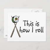 Carte Postale C'Est Comme Ça Que Je Lance Le Sushi (Devant / Derrière)