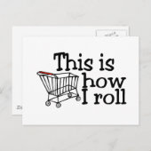 Carte Postale C'Est Comme Ça Que Je Roule (Panier) (Devant / Derrière)