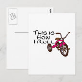 Carte Postale C'Est Comme Ça Que Je Roule (Tricycle) (Devant / Derrière)