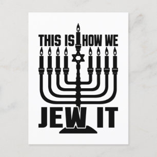 Carte Postale C'Est Comme Ça Que Nous Le Jugeons, Menorah Joyeux