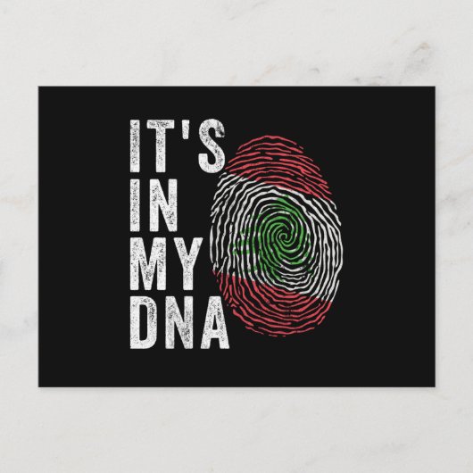 Carte Postale C'est dans mon ADN - drapeau du Liban (Devant)