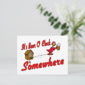 Carte Postale C'est de la bière ou de l'horloge quelque part (Debout devant)