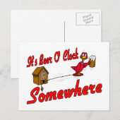 Carte Postale C'est de la bière ou de l'horloge quelque part (Devant / Derrière)