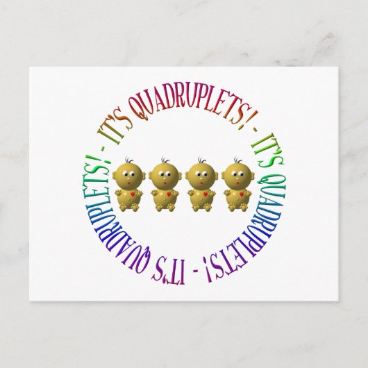 Carte Postale C'est des quadruplets ! (Devant)