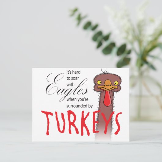 Carte Postale C'est difficile de monter en flèche avec des aigle (Debout devant)