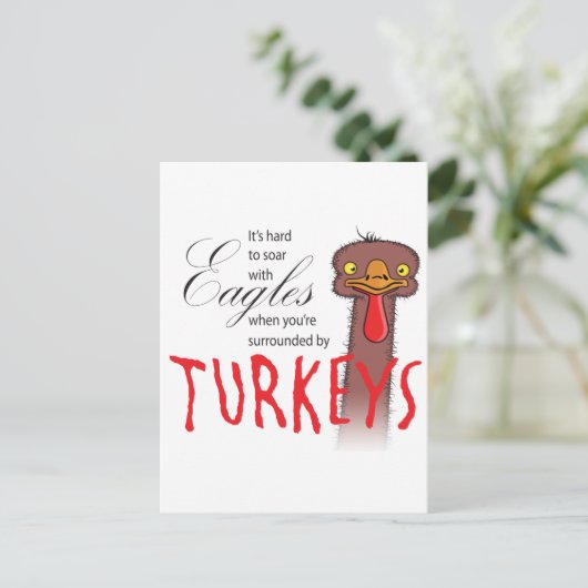 Carte Postale C'est difficile de monter en flèche avec des aigle (Debout devant)