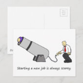 Carte Postale C'est effrayant de commencer un nouveau travail Ci (Devant / Derrière)