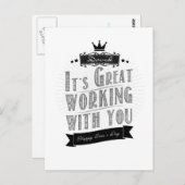 Carte Postale C'est génial de travailler avec vous, Joyeuse Fête (Devant / Derrière)