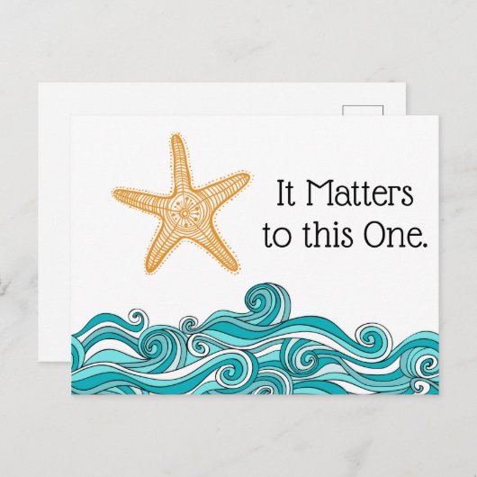 Carte Postale C'est important pour cette étoile de mer (Devant / Derrière)