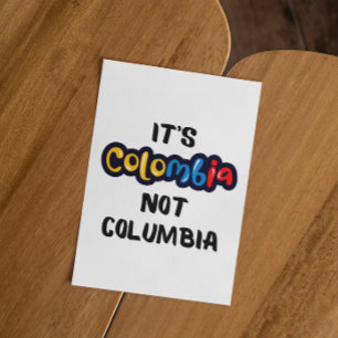 Carte Postale C'est la Colombie et pas Columbia Drôle Citation