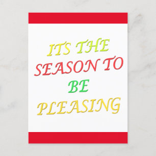 Carte Postale C'est la saison agréable Noël Logo couleur mixte