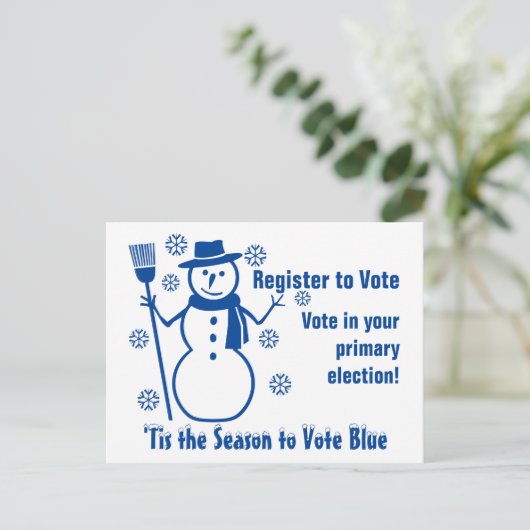 Carte Postale C'est la saison pour voter Blue 2024 GOTV Election (Debout devant)