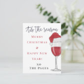 Carte Postale C'est la saison Santa Hat Vacances de vin (Debout devant)