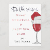 Carte Postale C'est la saison Santa Hat Vacances de vin (Devant)