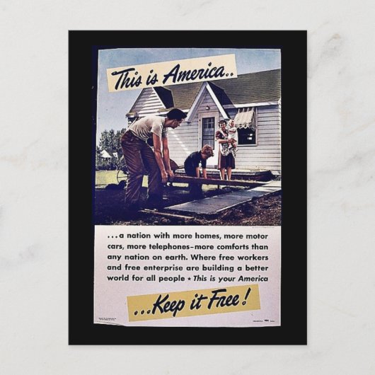 Carte Postale C'est l'Amérique la maintiennent libre ! (Devant)