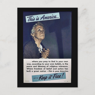 Carte Postale C'Est L'Amérique Qui La Garde Libre !