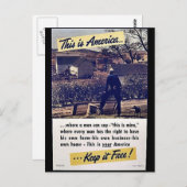 Carte Postale C'Est L'Amérique Qui La Garde Libre ! (Devant / Derrière)