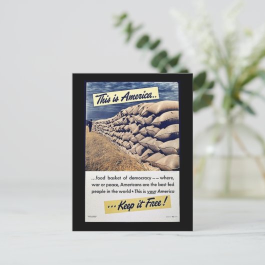 Carte Postale C'Est L'Amérique Qui La Garde Libre ! (Debout devant)